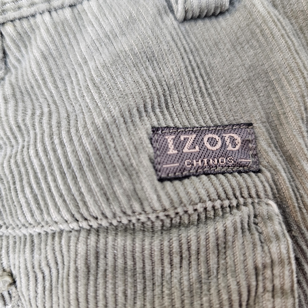Izod Men's Corduroy Pants in Olive - Picture 6 of 11